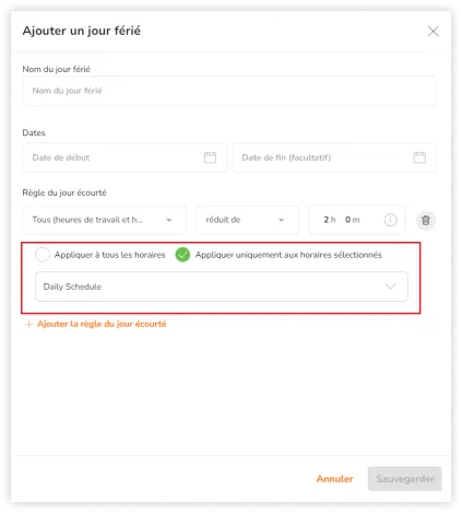 Applying work and overtime hours rule for shortened day to work schedules