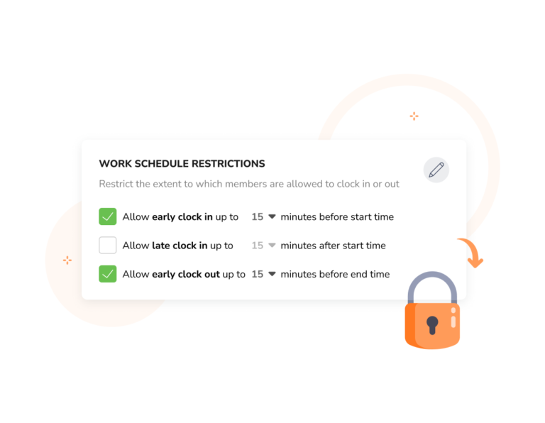 Restrictions related to early clock-ins and late clock outs