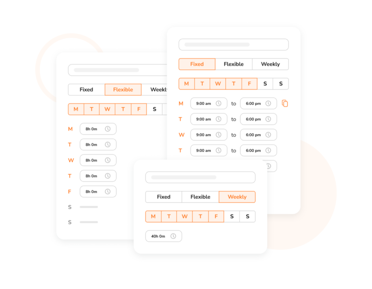 Different types of work schedule setup