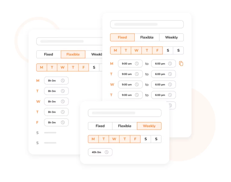 Different types of work schedule setup