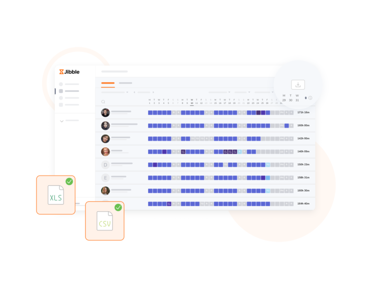 Export files in XLS or CSV