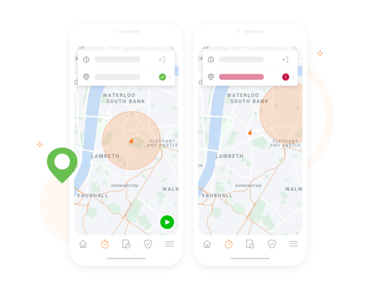 Geofence is checked when member clock in