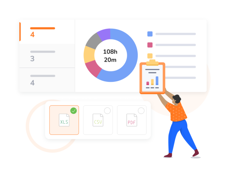 Piechart and export possibilities in XLS, CSV or PDF