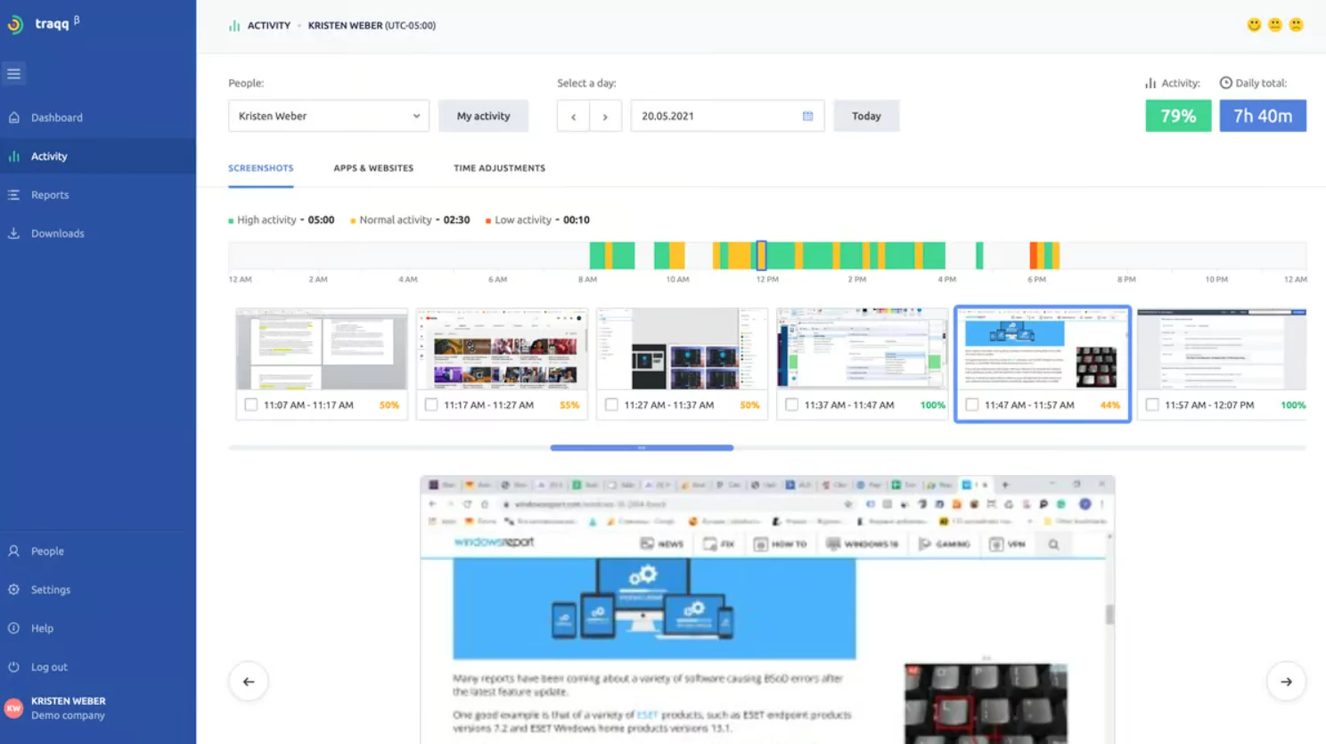 traqq employee monitoring software
