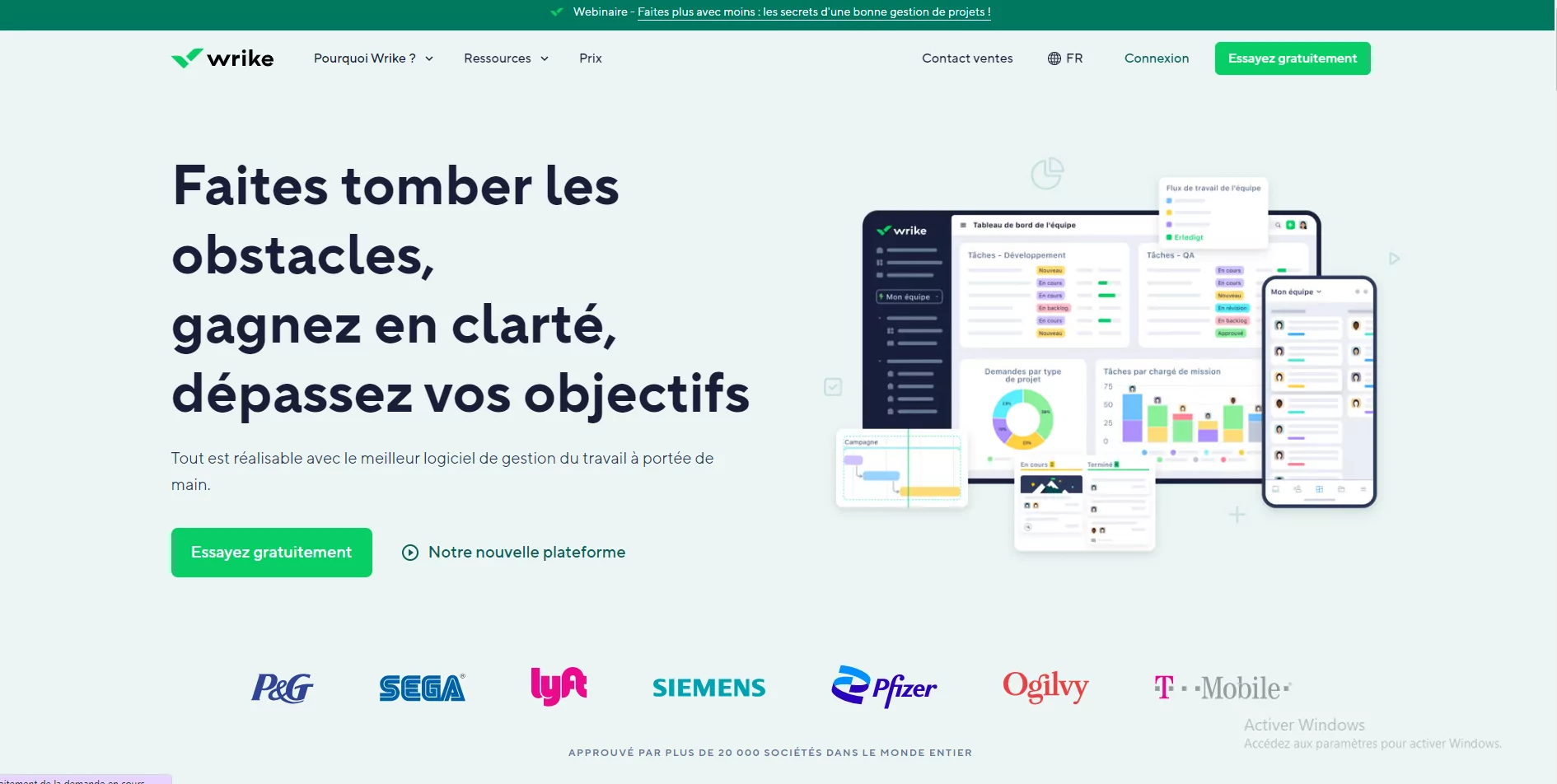 Wrike : logiciel suivi temps et gestion de projet pour optimiser organisation, collaboration et délais.