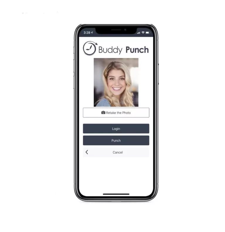 Tracking time on the Buddy Punch app.