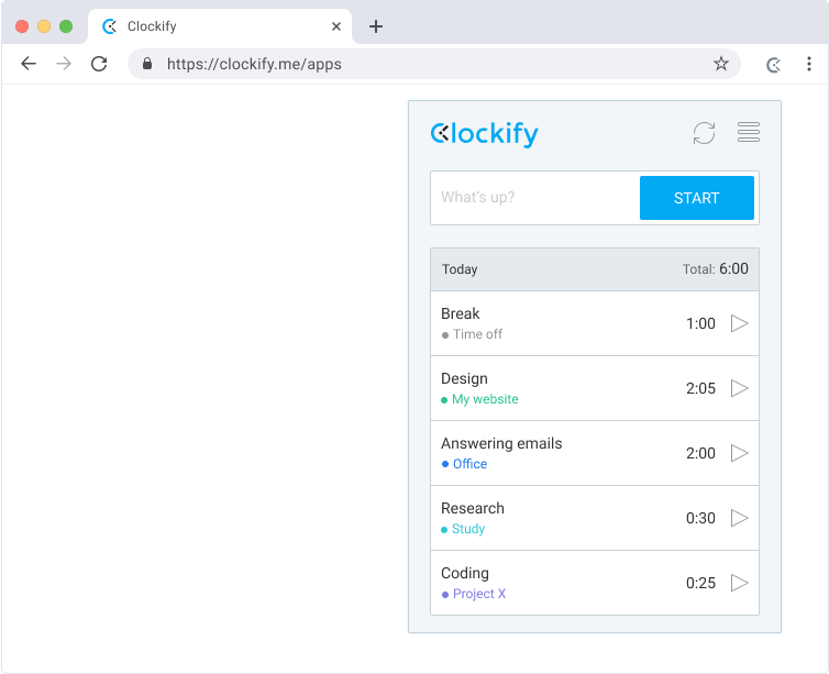 Chrome Time Tracking Extension - Clockify™