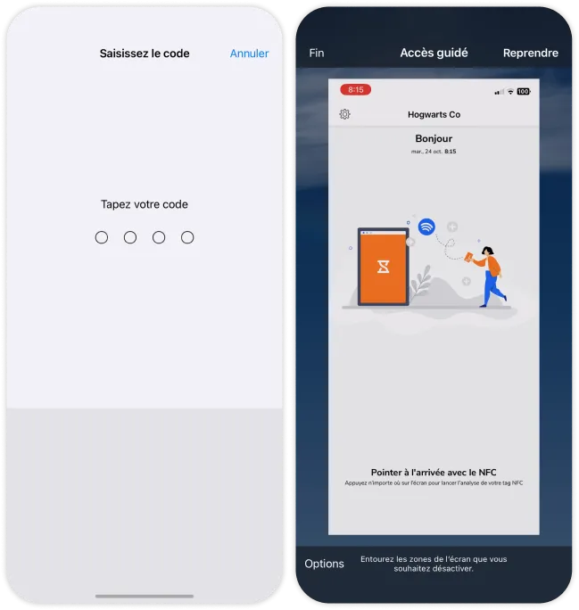 Ending a guided access session on iOS devices