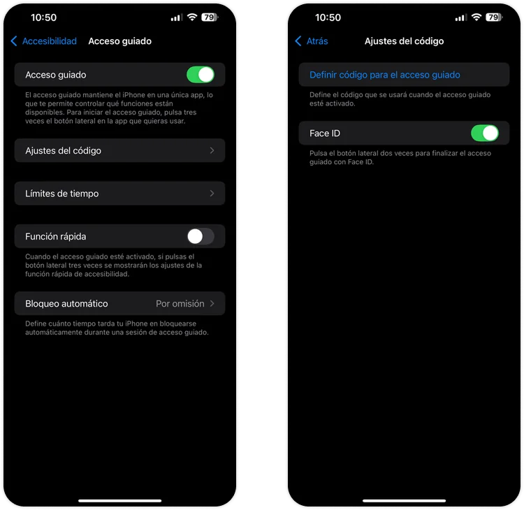 Activating face ID under phone settings