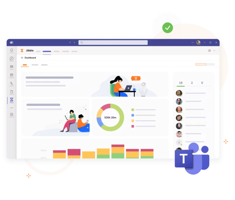 Jibble dashboard embedded in Microsoft Teams