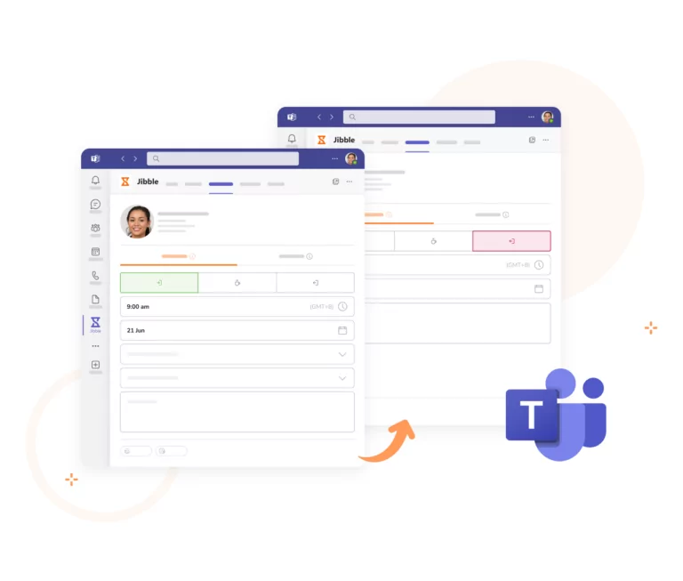 Clock in and out with Jibble's functionalities within Microsoft Teams