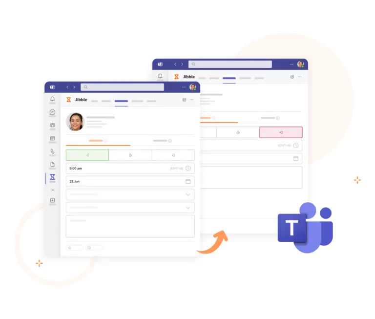 Check-in e check-out com as funcionalidades do Jibble dentro do Microsoft Teams