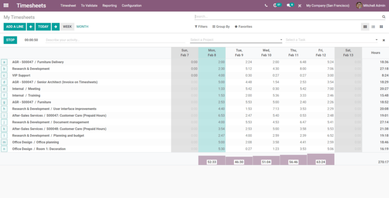 مراجعة صادقة: أودو تايم شيت (Odoo Timesheet)