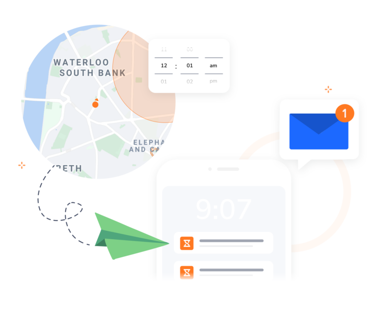 Push and email notifications as reminders