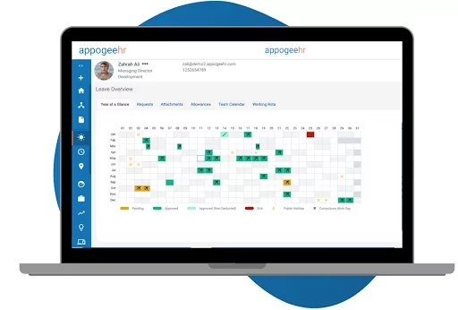 Timesheet del software su portatile di appogeehr