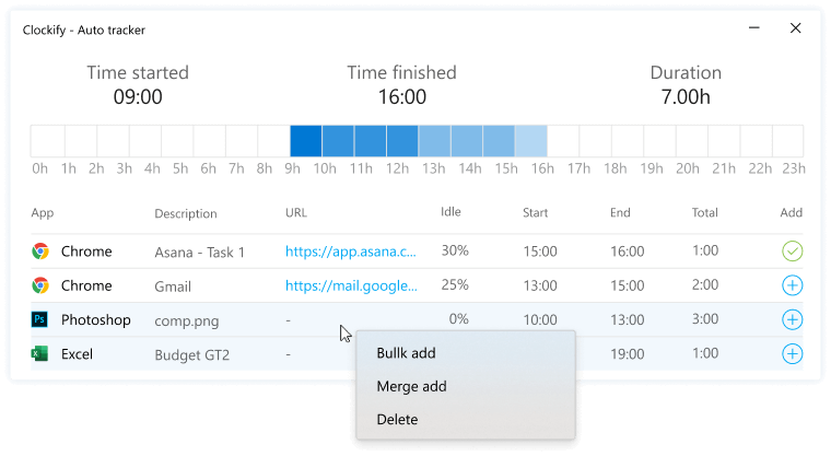Timesheet di Clockify