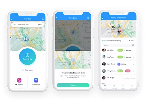 Clock-in with Connecteam using GPS tracking on phone
