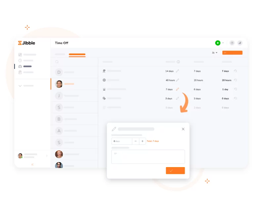Managing time off with Jibble
