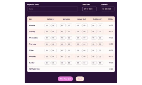 Toggl Time Card Calculator