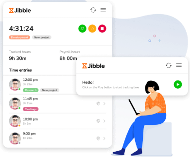 Das Dashboard von Jibble