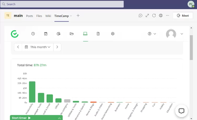 MS Teams integration with TimeCamp