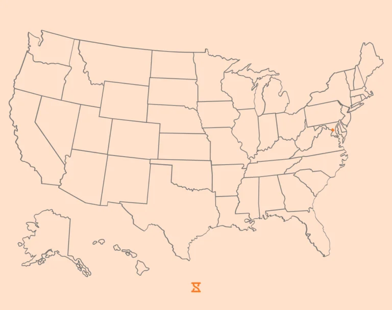 state of district of columbia highlighted on us map