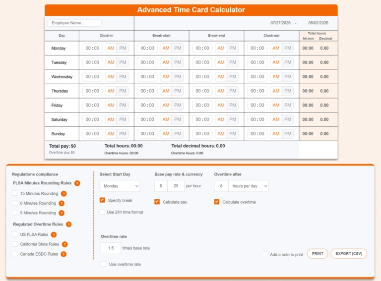 Jibble employee time card calculator
