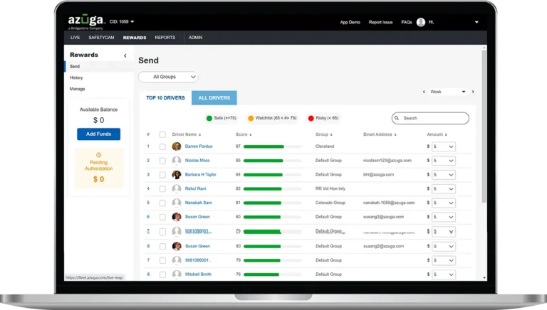 Software di gestione delle flotte di Azuga