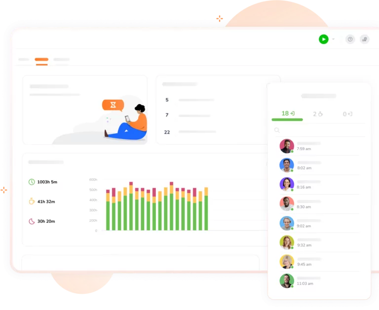 A look at the dashboard of the Jibble accountant time and billing software