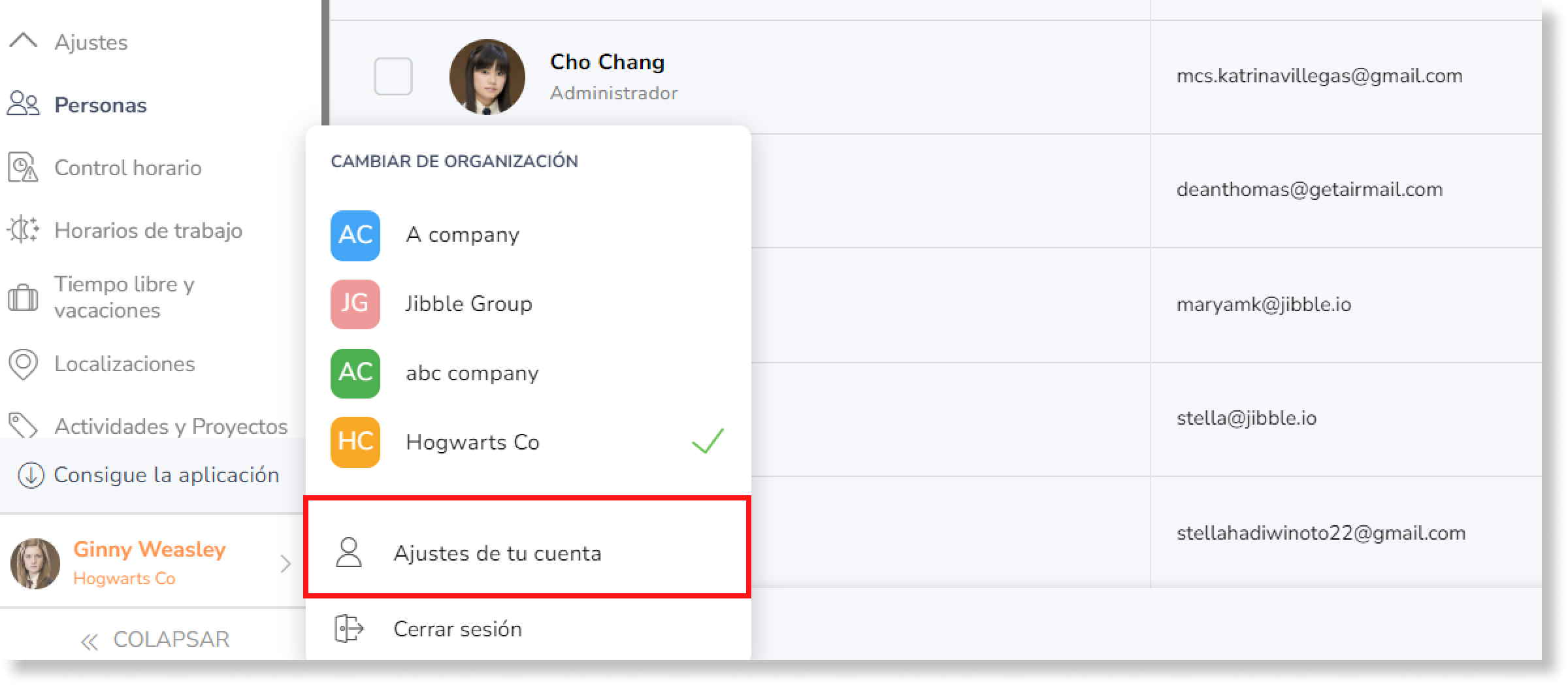 Haz clic en tu nombre en la esquina inferior izquierda y pulsa en Ajustes de tu cuenta.