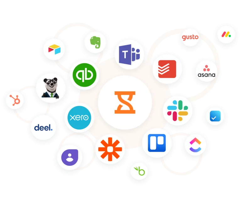 Logos des applications avec lesquelles Jibble s'intègre