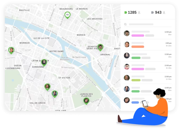 Visualisez l'emplacement de vos employés directement sur une carte