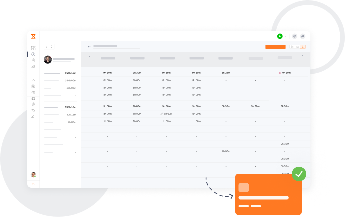 Detailed timesheet showing ready payroll -Arabic
