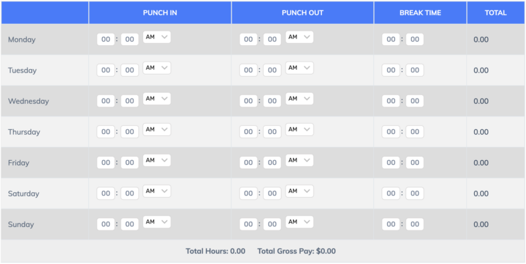 Buddy Punch Time Card Calculator