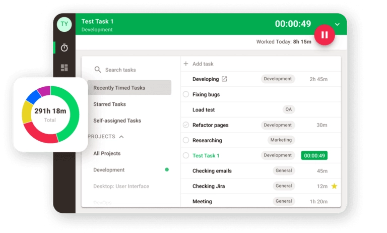 Advanced workforce analytics web time tracker from Time Doctor