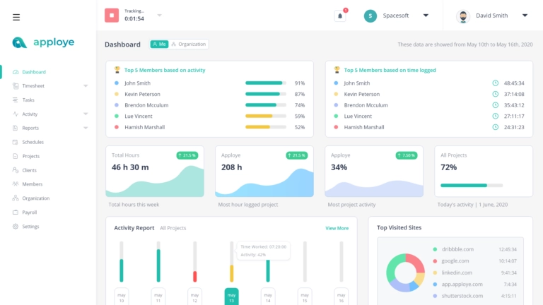 Apploye's web time tracker