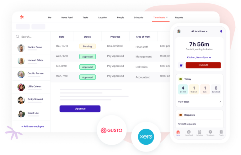 Deputy web and mobile time and attendance dashboard