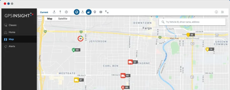 Mappa per la localizzazione in tempo reale di GPS Insight