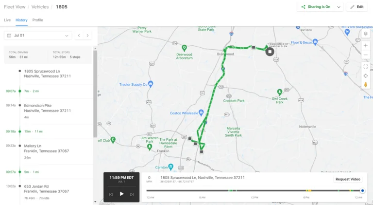 motive fleet management app screenshot