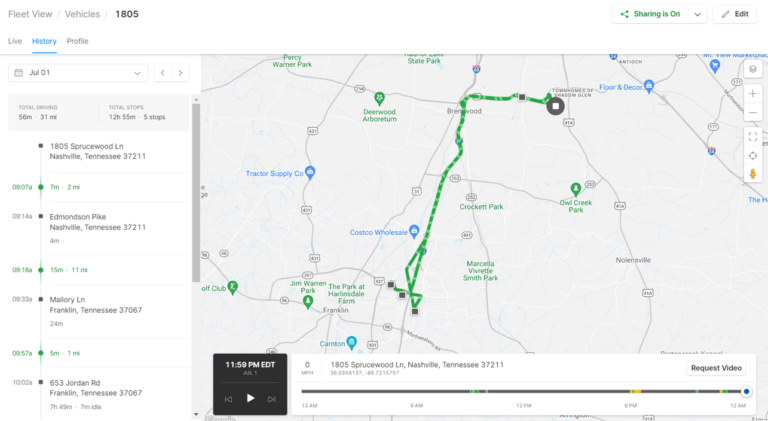 motive live location tracking gps interface