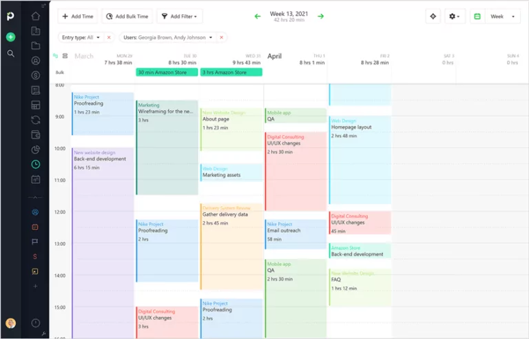 Overview of Paymo's Timesheet