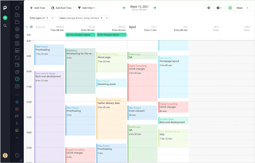 Overview of Paymo's Timesheet