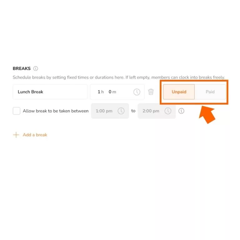 Paid or unpaid breaks