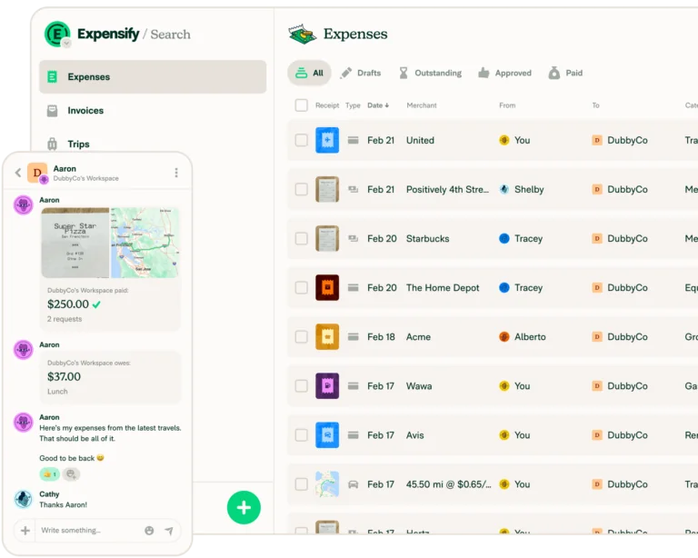 expensify webshot