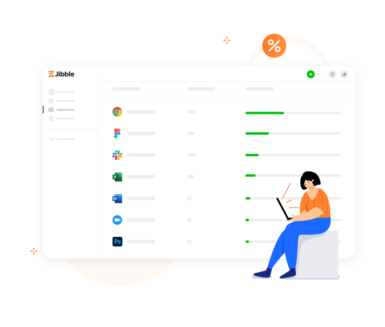 Track app usage on Windows desktops and laptops with Jibble's desktop time tracker