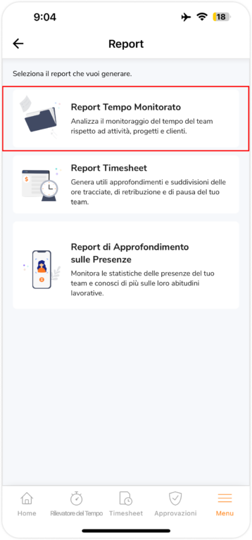 Mobile tracked time report