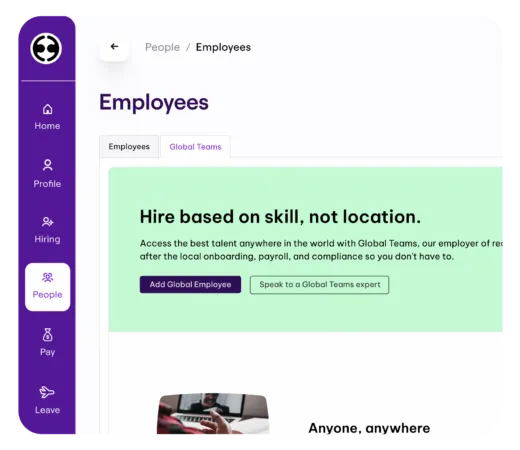 view of the employee tab inside employment hero's HR software