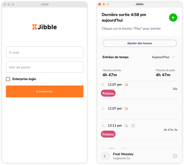 Se connecter sur l'application de bureau
