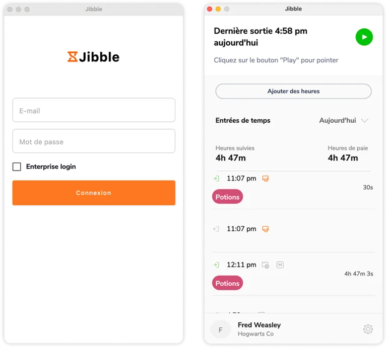 Se connecter sur l'application de bureau