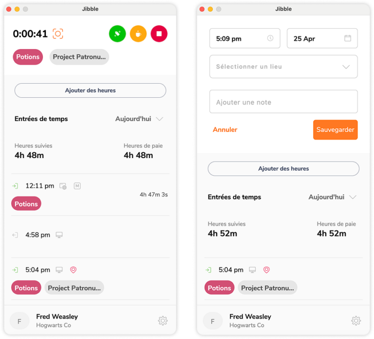 Pointer la sortie sur l'application de bureau